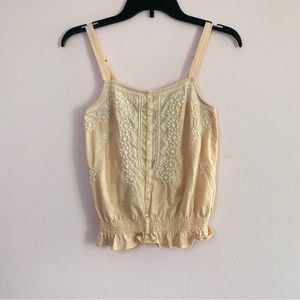 AEO Peach Embroidered Top